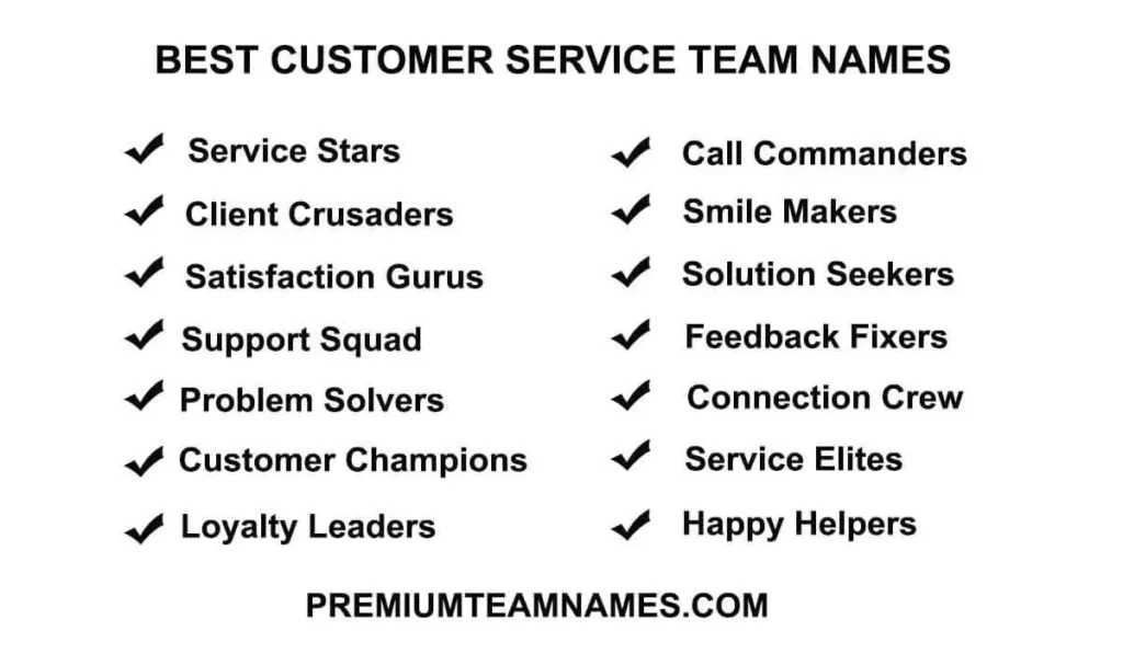 Best customer service team names