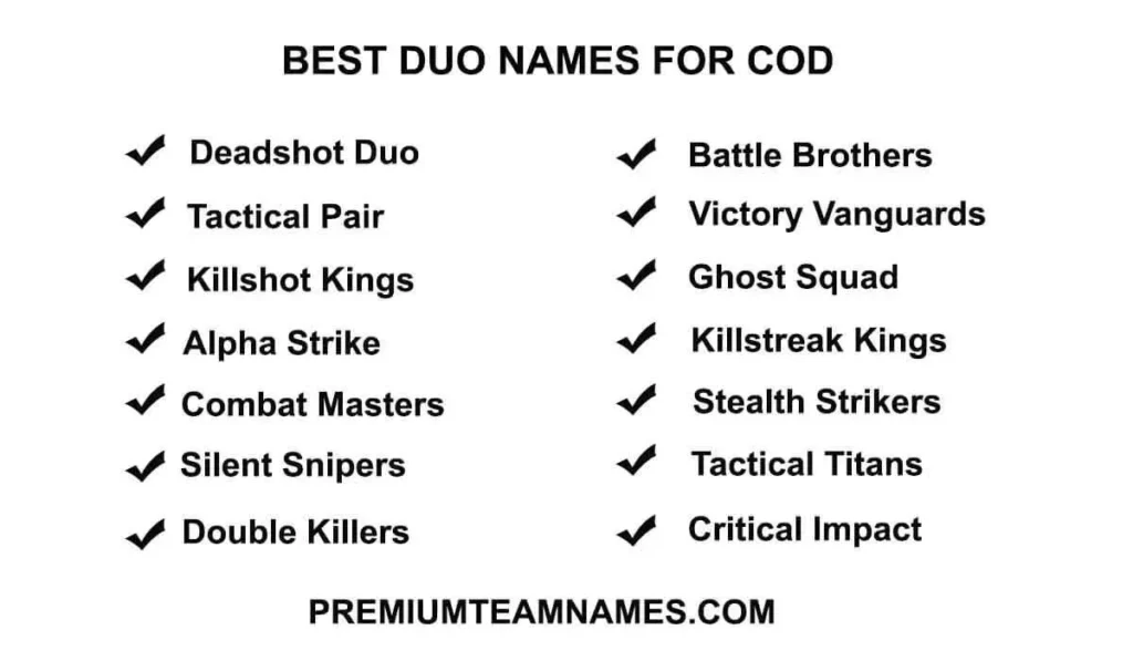 Best duo names for COD