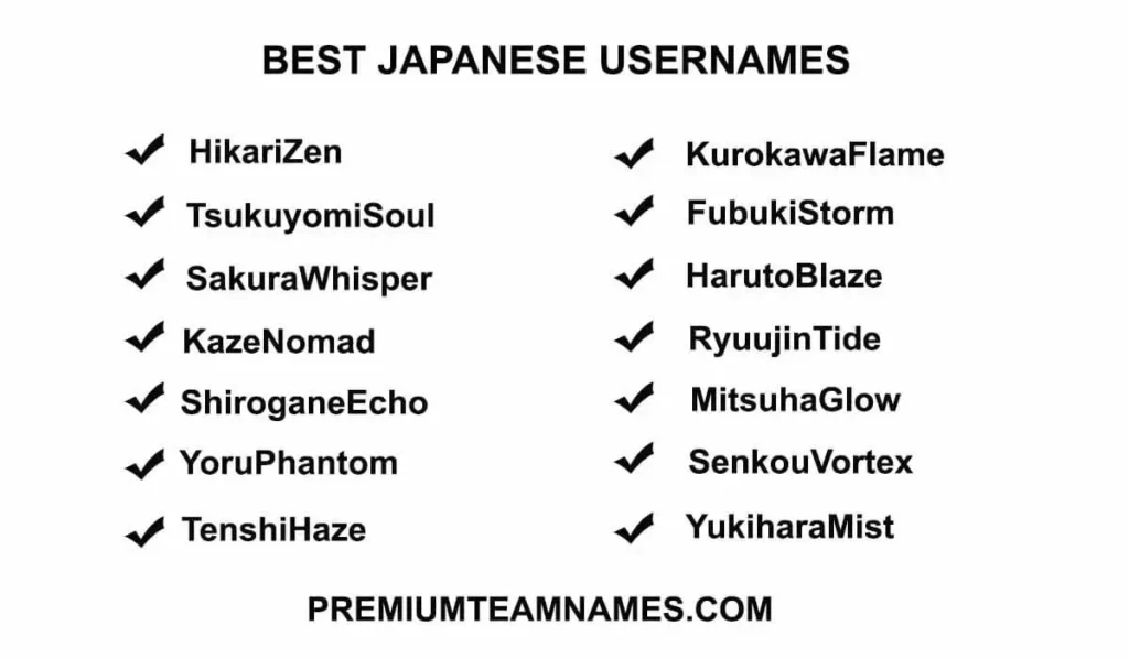 Best Japanese Usernames