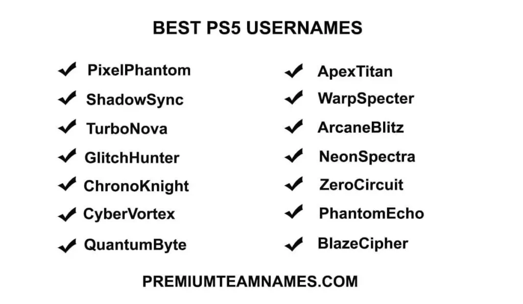 Best PS5 Usernames