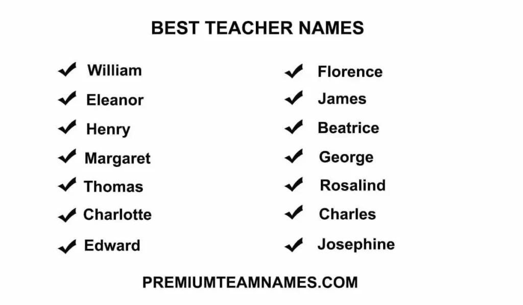 Best Teacher Names