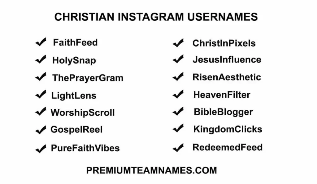 Christian Instagram Usernames