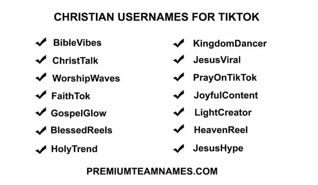 Christian Usernames for Tiktok