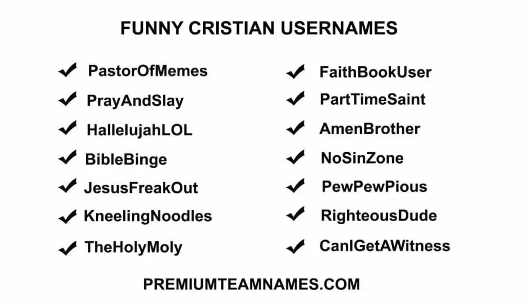 Funny Christian Usernames