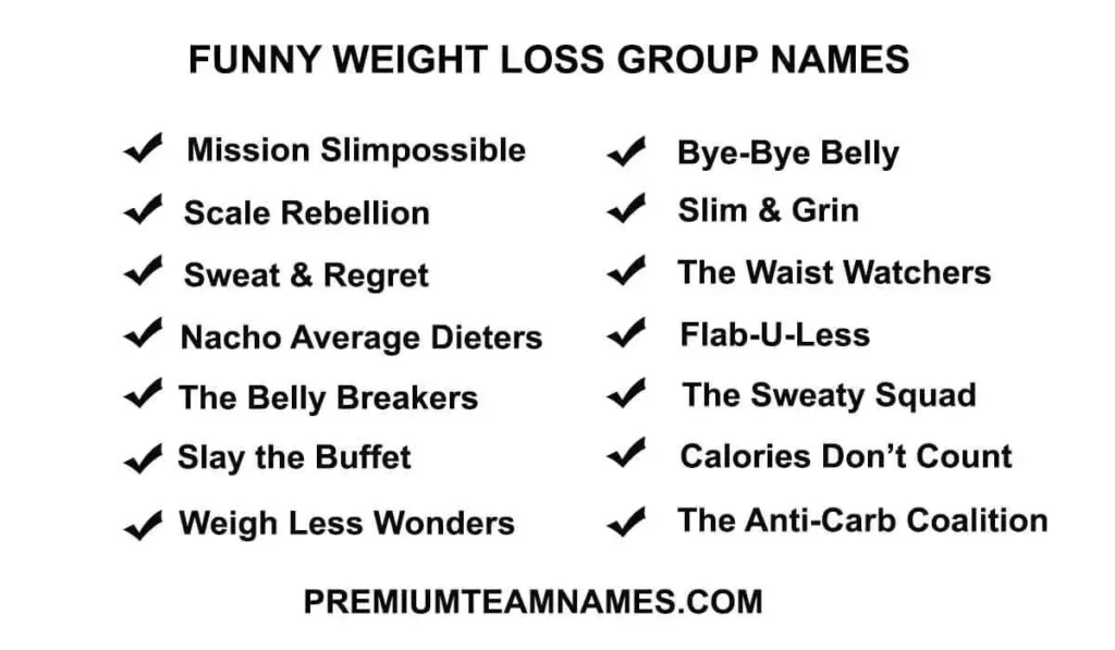 Funny Weight Loss Team Names