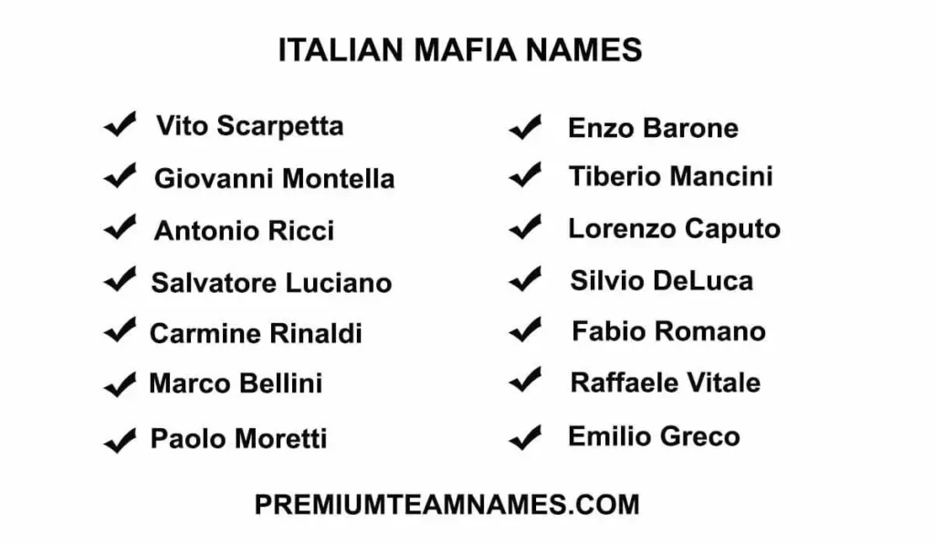 Iitalian Mafia Names