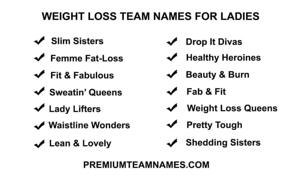 Weight Loss Team Names for Ladies